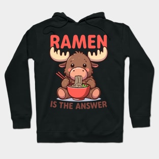 Moose Eating Ramen Noodles Food Hoodie